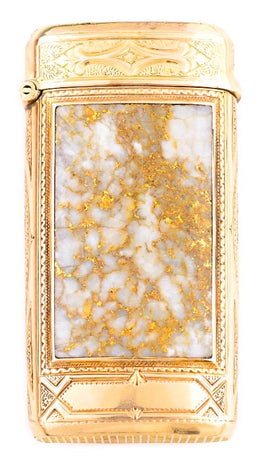 14K Gold Quartz Vesta Case - 41.4 Grams