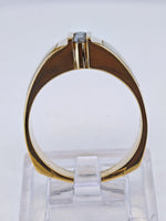 14K Gold Quartz Diamond Accent Band Ring