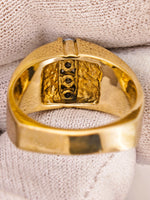 14K Gold Quartz Diamond Accent Band Ring