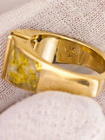 14K Gold Quartz Diamond Accent Band Ring
