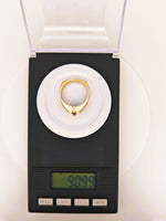 14K Gold Quartz Diamond Accent Band Ring