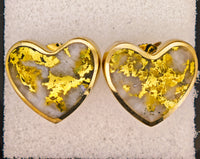 16K Heart Gold Quartz Earrings 16:1 Mine