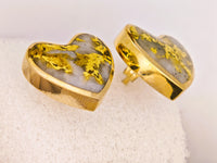 16K Heart Gold Quartz Earrings 16:1 Mine
