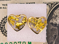 16K Heart Gold Quartz Earrings 16:1 Mine