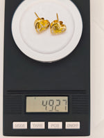 16K Heart Gold Quartz Earrings 16:1 Mine