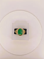 14K Gold Emerald in Quartz & Diamond Ring