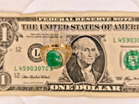 14K Gold Emerald in Quartz & Diamond Ring