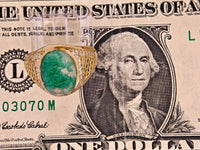 14K Gold Emerald in Quartz & Diamond Ring