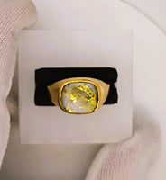 18K 16to1 mine Gold Quartz Signet Ring