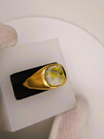 18K 16to1 mine Gold Quartz Signet Ring