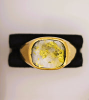18K 16to1 mine Gold Quartz Signet Ring