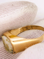 18K 16to1 mine Gold Quartz Signet Ring