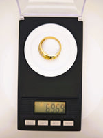 14K Yellow Gold 3-Panel Gold Quartz Signet Ring