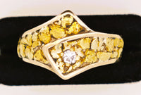 22k Alaskan Gold Nugget & Diamond Ring
