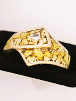 22k Alaskan Gold Nugget & Diamond Ring