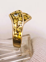 22k Alaskan Gold Nugget & Diamond Ring