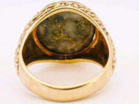 10K GRAIL 14.26ct Round Gold Quartz Ring