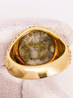 10K GRAIL 14.26ct Round Gold Quartz Ring