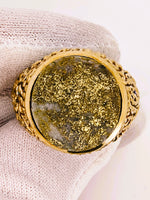 10K GRAIL 14.26ct Round Gold Quartz Ring