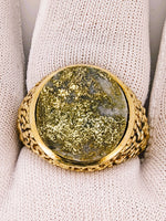 10K GRAIL 14.26ct Round Gold Quartz Ring
