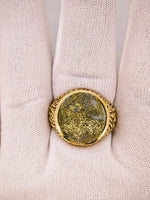 10K GRAIL 14.26ct Round Gold Quartz Ring