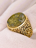 10K GRAIL 14.26ct Round Gold Quartz Ring
