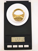 10K GRAIL 14.26ct Round Gold Quartz Ring