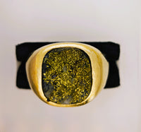 14K Gold Quartz Signet Ring