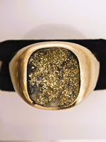 14K Gold Quartz Signet Ring