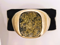 14K Gold Quartz Signet Ring