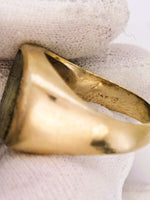 14K Gold Quartz Signet Ring