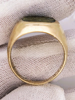 14K Gold Quartz Signet Ring