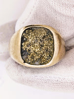 14K Gold Quartz Signet Ring