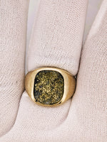 14K Gold Quartz Signet Ring