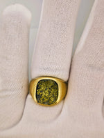 14K Gold Quartz Signet Ring