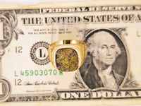 14K Gold Quartz Signet Ring
