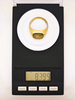 14K Gold Quartz Signet Ring