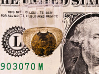 9ct Yellow Gold Ornate Black Gold Quartz Ring