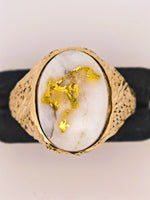 9ct Yellow Gold 16to1 mine Gold Quartz Signet Ring