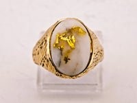 9ct Yellow Gold 16to1 mine Gold Quartz Signet Ring