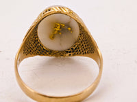 9ct Yellow Gold 16to1 mine Gold Quartz Signet Ring