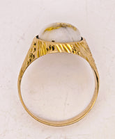 9ct Yellow Gold 16to1 mine Gold Quartz Signet Ring