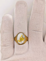 9ct Yellow Gold 16to1 mine Gold Quartz Signet Ring