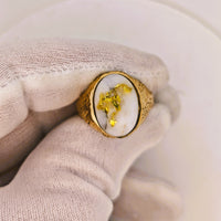 9ct Yellow Gold 16to1 mine Gold Quartz Signet Ring