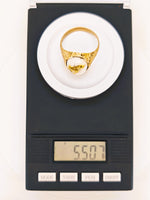9ct Yellow Gold 16to1 mine Gold Quartz Signet Ring