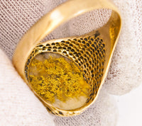 Antique 1977 16to1 mine Gold Quartz Signet Ring