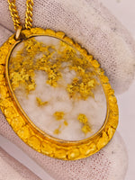 22K Nugget Gold Quartz Pendant