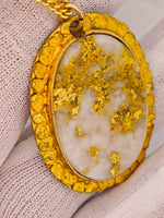 22K Nugget Gold Quartz Pendant