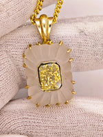 14K Rose & Gold Quartz Pendant