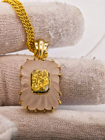 14K Rose & Gold Quartz Pendant
